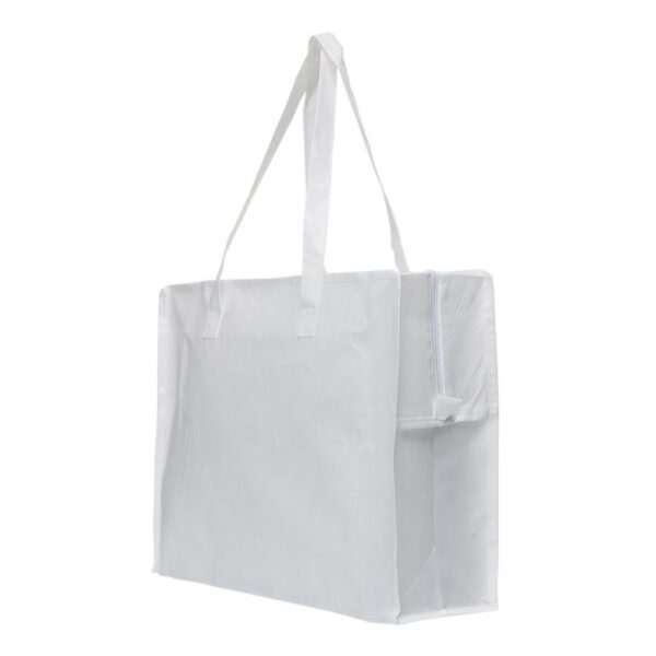 Shopper 45x35+15cm bianco TNT opaco con zip Stampa personalizzabile The Companies of James