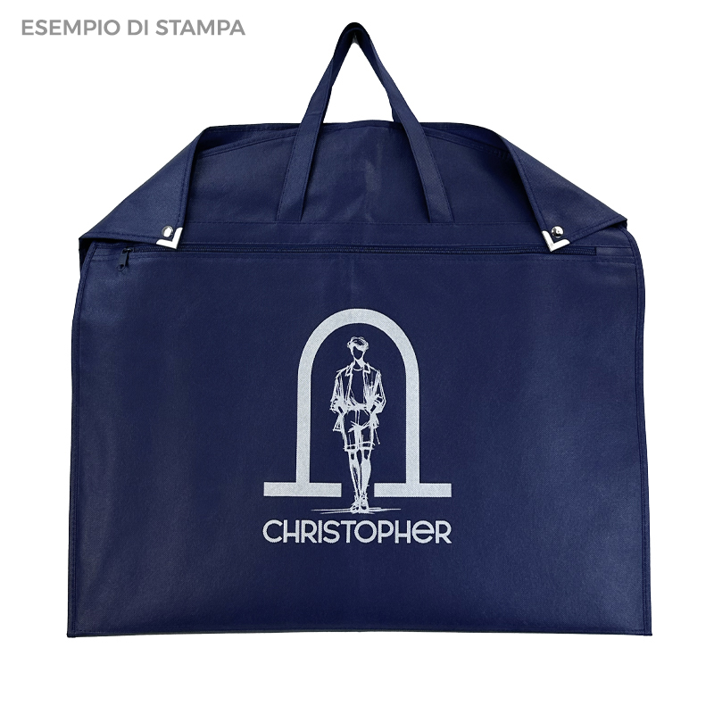 Copriabito TNT 60x110cm Sartoriale Accessoriato Blu Navy - immagine 5