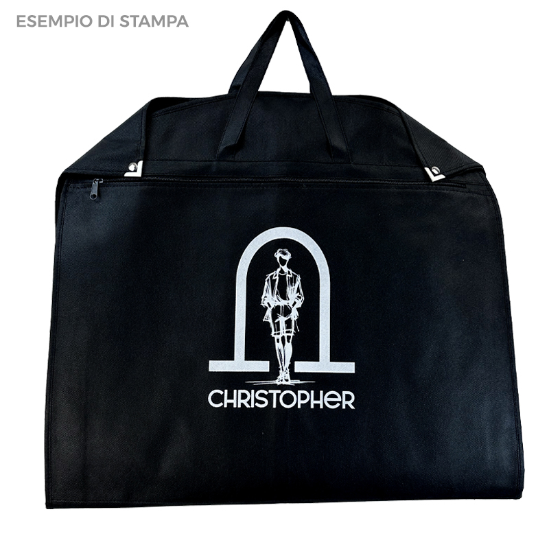 Copriabito TNT 60x110cm Sartoriale Accessoriato Nero - immagine 6