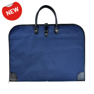 Borsa Porta Abiti in Poly Oxford Blu con Dettagli in Similpelle Nero