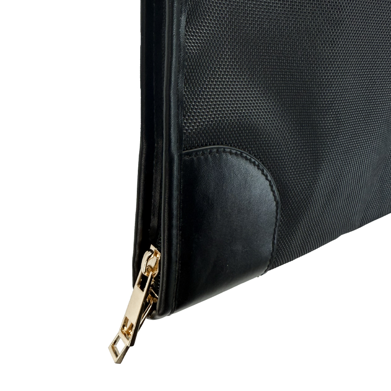 Borsa Porta Abiti in Poly Oxford Nero con Dettagli in Similpelle Nero - immagine 6