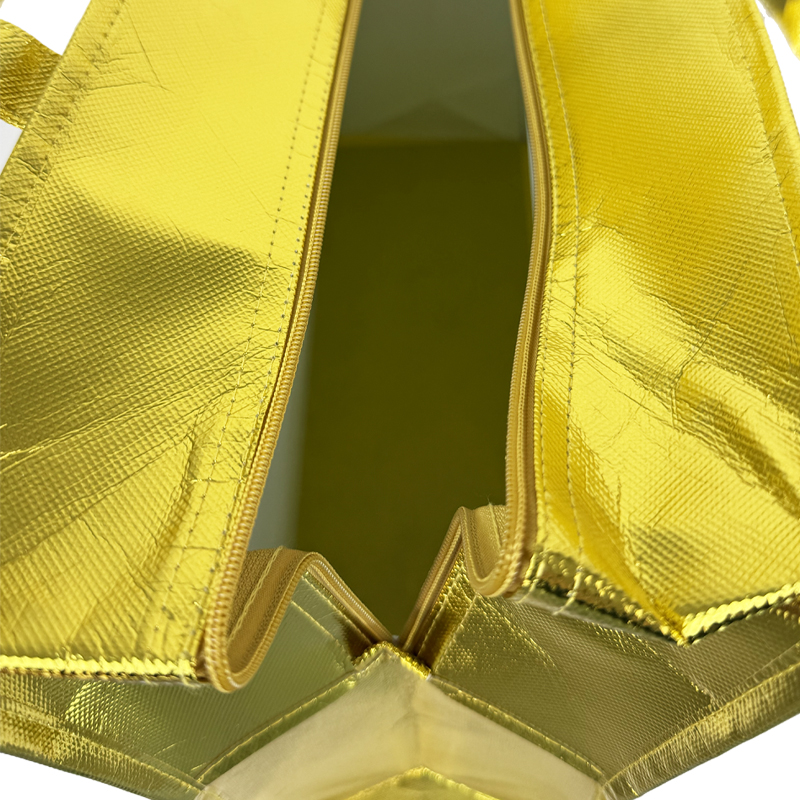 Borsa zip 45x35+15cm in Tnt Oro Lucido LIMITED EDITION - immagine 4